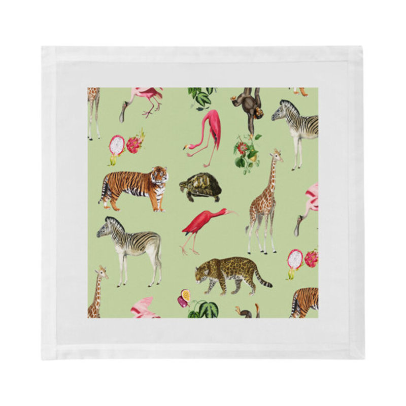 Exotix Cotton Blend Square Napkins, Avocado