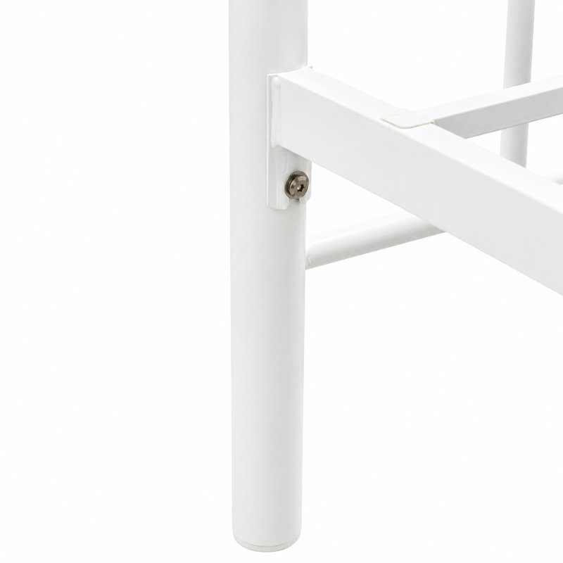 Lit plateforme en métal Nelya, Simple, Blanc