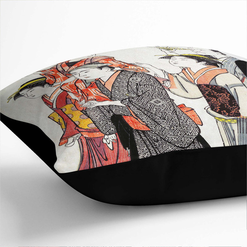 Square Throw Cushion, 40cm H x 40cm W x 15cm D, Black