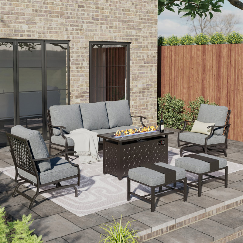 Asfand Patio Conversation Set, Gray, Yes