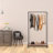 Janfried 16.5'' Solid + Manufactured Wood Adjustable Rolling Clothing Rack