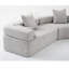 Option courbée grise à 4 places - tissu bouclé, style de salon moderne, pour un espace confortable