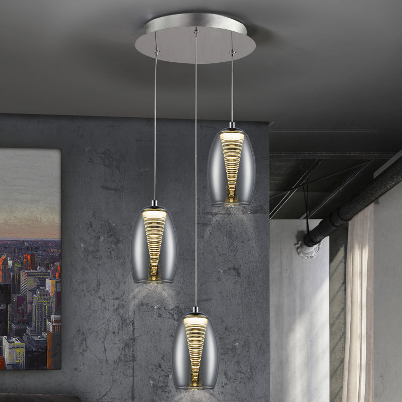 Boerner 3 - Light Chrome LED Cluster Pendant