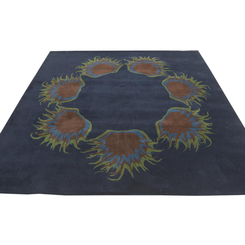 Tapis carré bleu marine Otto