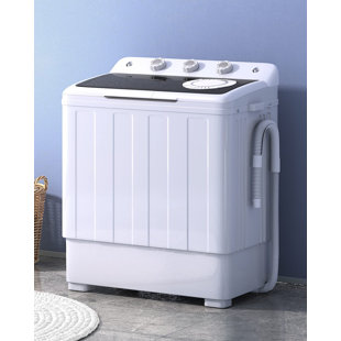 Pyle Compact Home Washer & Dryer, 2 in 1 Portable Mini Washing Machine,  Twin Tubs, 11lbs. Capacity, 110V, Spin Cycle w/Hose, Translucent Tub  Container