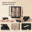 Boîte à bijoux rotative à 360 ° - Boîte de rangement de bijoux verticale avec 5 tiroirs, organisateur de fenêtre en verre avec design ouvert, rangement pour bijoux spacieux, grand cadeau, noir graphite