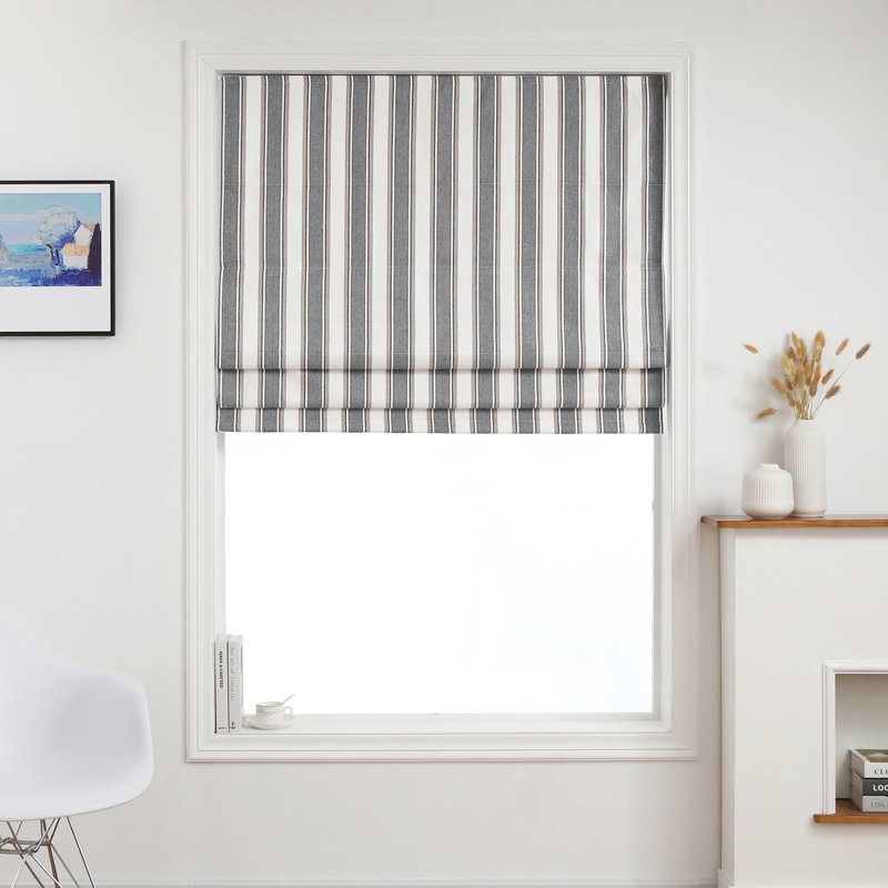 Polyester Yarn Dyed 100% blackout Roller Shade, Natural, 36"W x 64"L