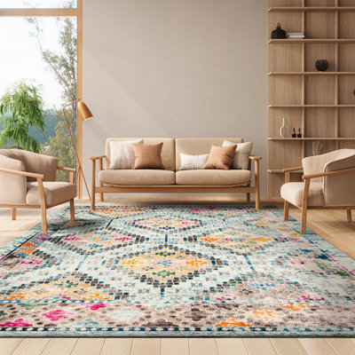 Felty Southwestern Blue/Yellow Area Rug