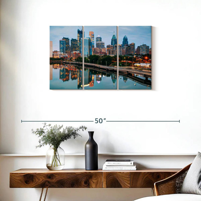 Silhouette de Sireci, Philadelphie et rivière Schuylkill, H 20 po x l 33 po