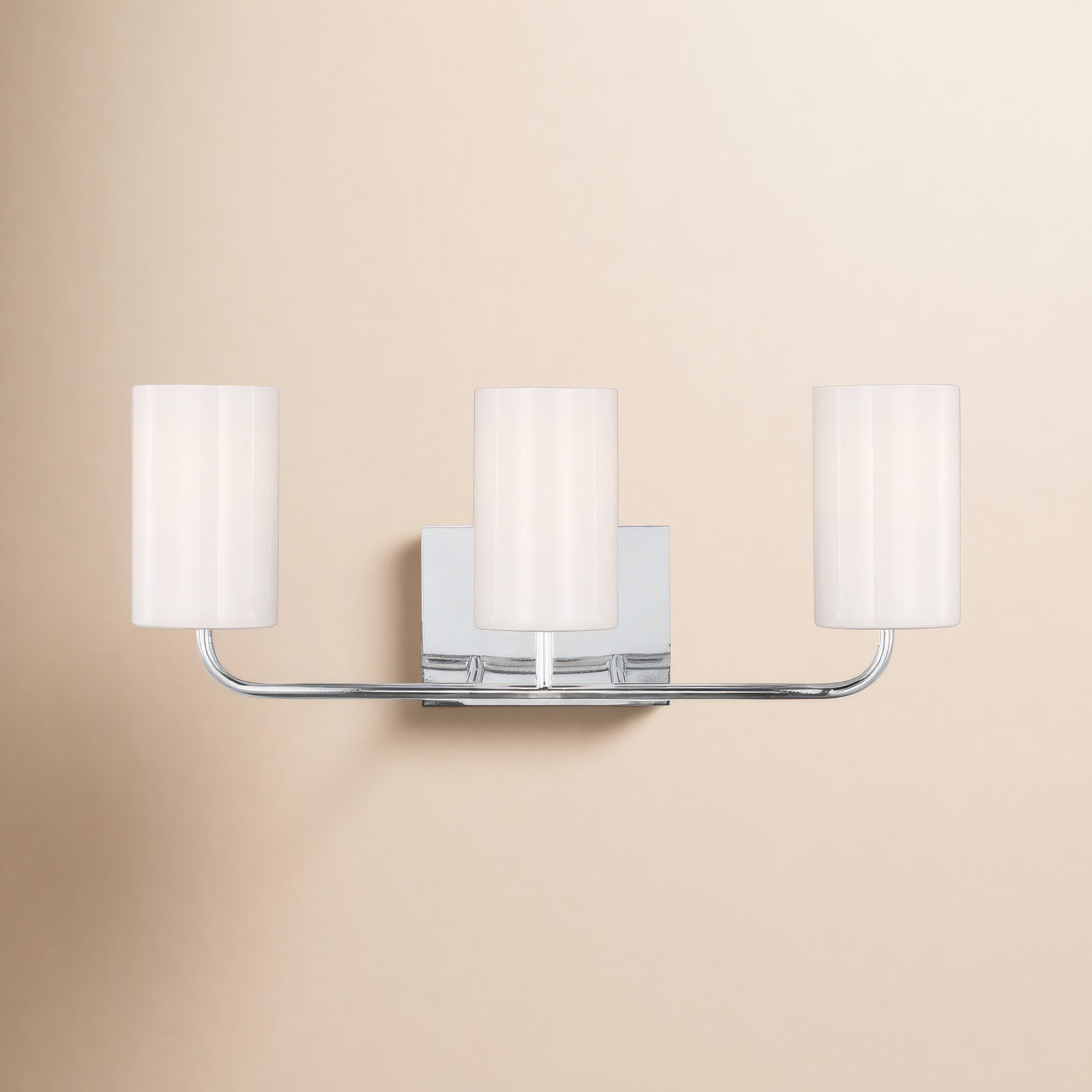 3 Light Transparent Dimmable Vanity Light, Chrome, Yes