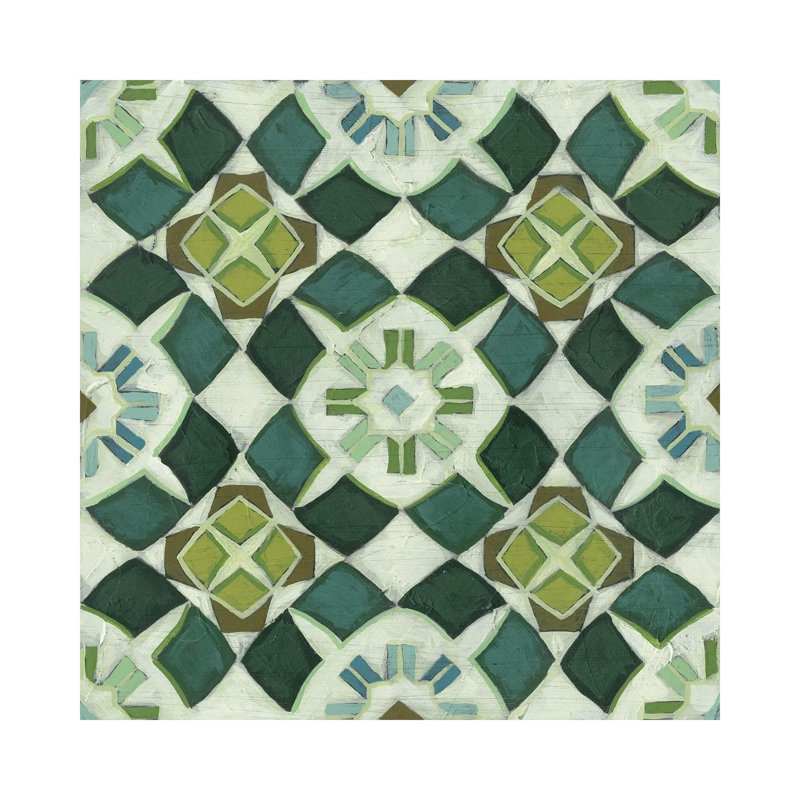 Palm Piazza Tile II by June Erica Vess - Wrapped Canvas Print, 45.72 cm H x 45.72 cm W
