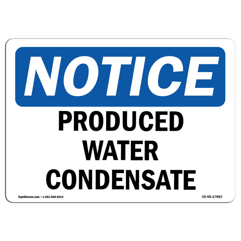 Enseigne de condensation d'eau produite