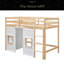 Lit mezzanine en bois avec garde-robe de rangement intégré-2068694170