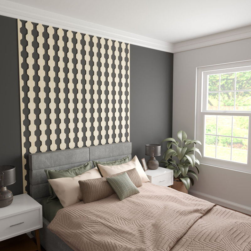 Pontiac Birch Adjustable Decorative Wood Slat Wall Panel Kit