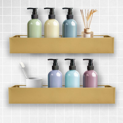 Shower Caddy, Adhesive Bathroom Shower Organizer And Storage, No Drill Shower Shelves For Inside Shower, Rustproof Shower Storage Rack