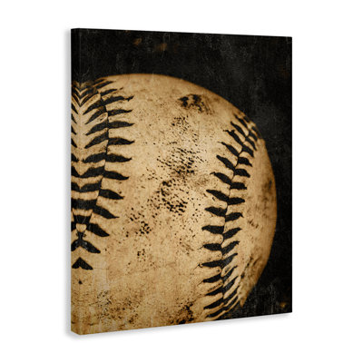 Gros plan sur toile de baseball rétro, design par Kim Allen