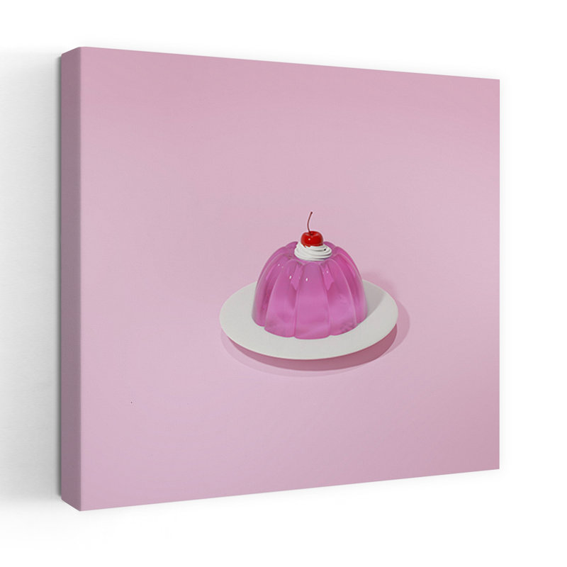 Art contemporain, art mural coloré cerise vibrante contemporaine, H 18" x l 18"