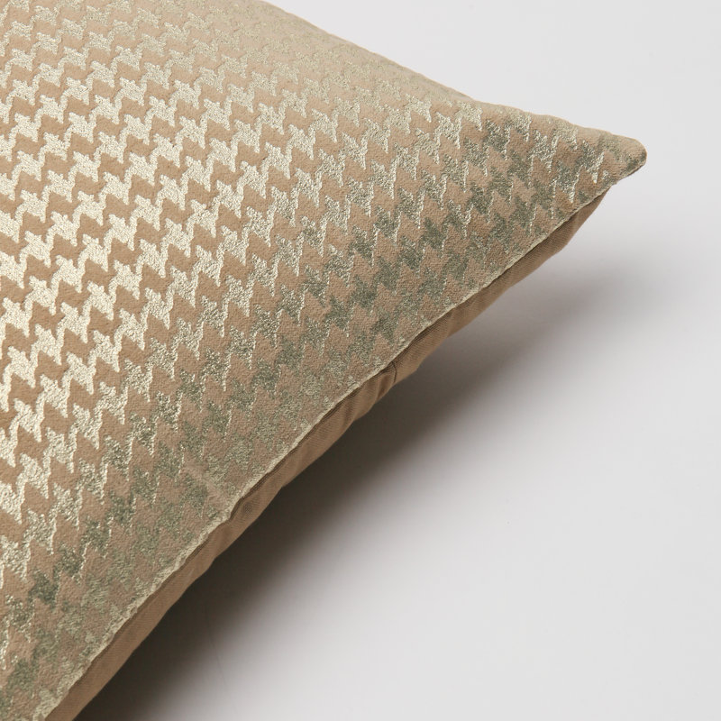  Housse de coussin Houndstooth, Taupe