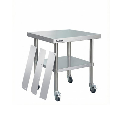 Stainless Steel Work Table with Wheels for Home, Restaurant Garage