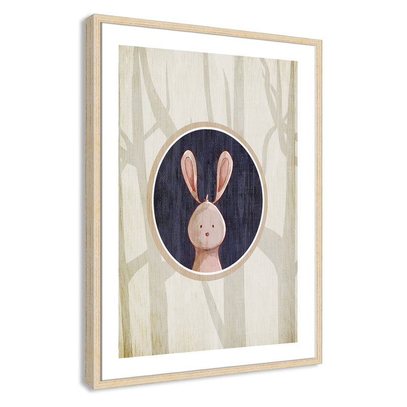 «Juvenile Forest Animals», impression sur papier, H 34,5 po x l 24,5 po x P 1,18 po, Encadré de boîte beige