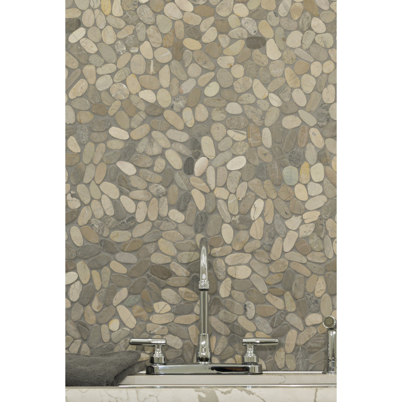 Marvella Pebble 12 in. x 12 in. Natural stone Mosaic Floor and Wall Tile, Villa Siena