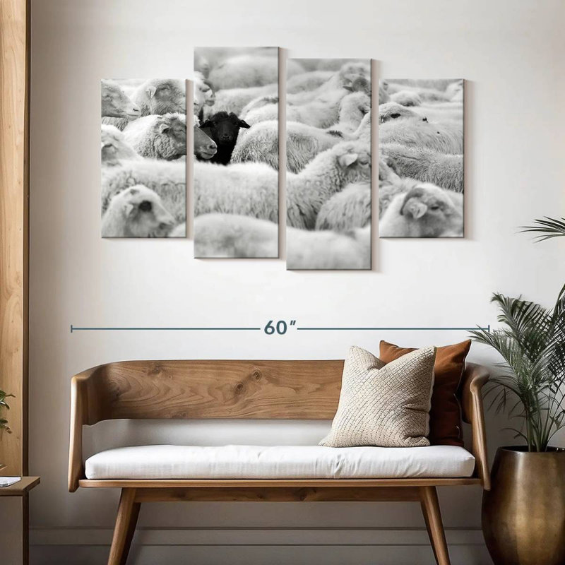 Distinct Black Sheep, 32" H x 52" W