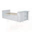 Lit plateforme simple en bois avec bureau, tablette de rangement, lit gigogne intégré et 3 tiroirs pour économiser de l'espace et organiser-319647477