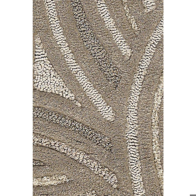 Tapis en laine et en polyester à motif abstrait tourbillonnant à la main brun, beige et ivoire Lefler Authentic