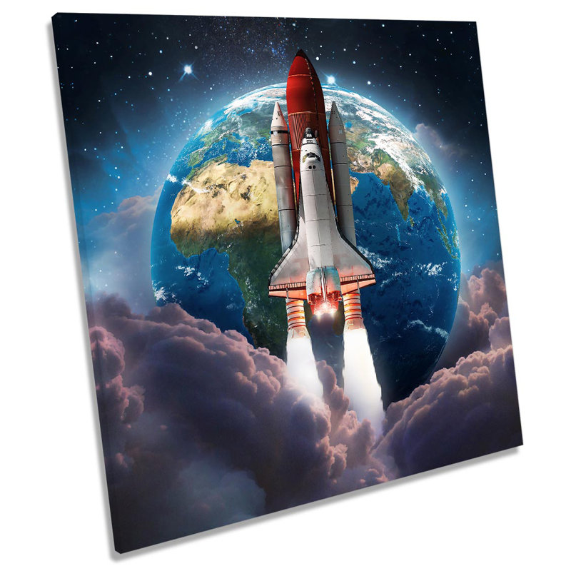Space Shuttle Planet Earth - Wrapped Canvas Print, 60cm H x 60cm W x 2cm D