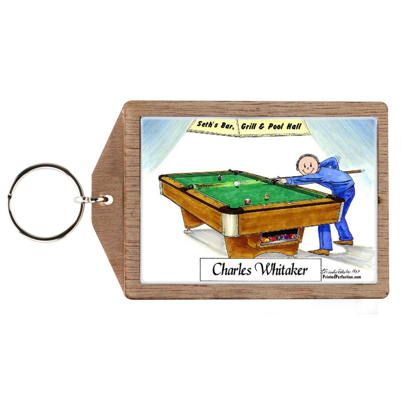 Personnalisé billard, joueur de billard - porte-clés mâle