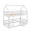 Lit simple superposé simple avec clôture et porte, style maison-895168828