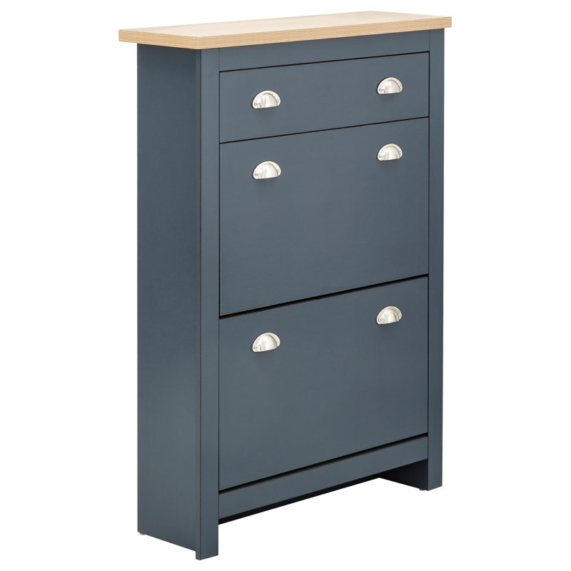 Renningers 12 Pair Shoe Storage Cabinet, Blue