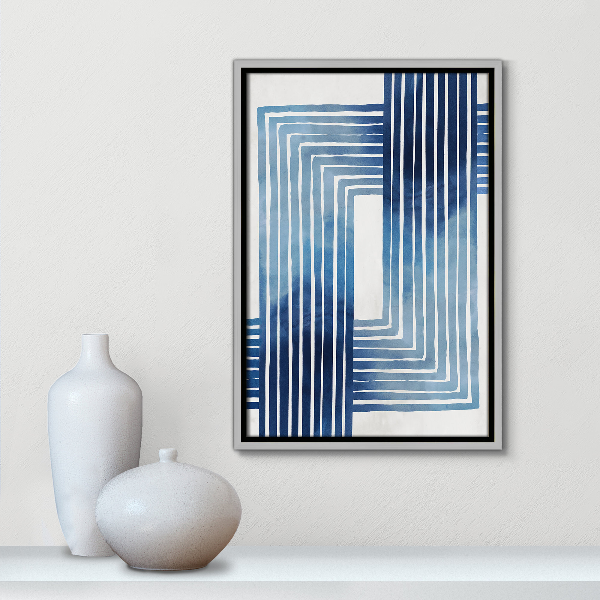 In Unison by Eva Watts - Painting Print, Silver Framed Canvas, 19.5" H x 13.5" W x 2" D