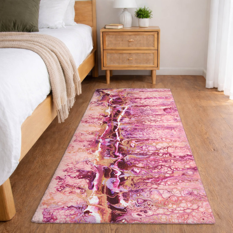 Premium Machine Washable Dream Shag ADS61 Abstract Rug, 2'3" x 7'6" Runner