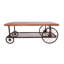 Table basse en chêne Minimliste - Finition gris antique et base en métal, plateau spacieux