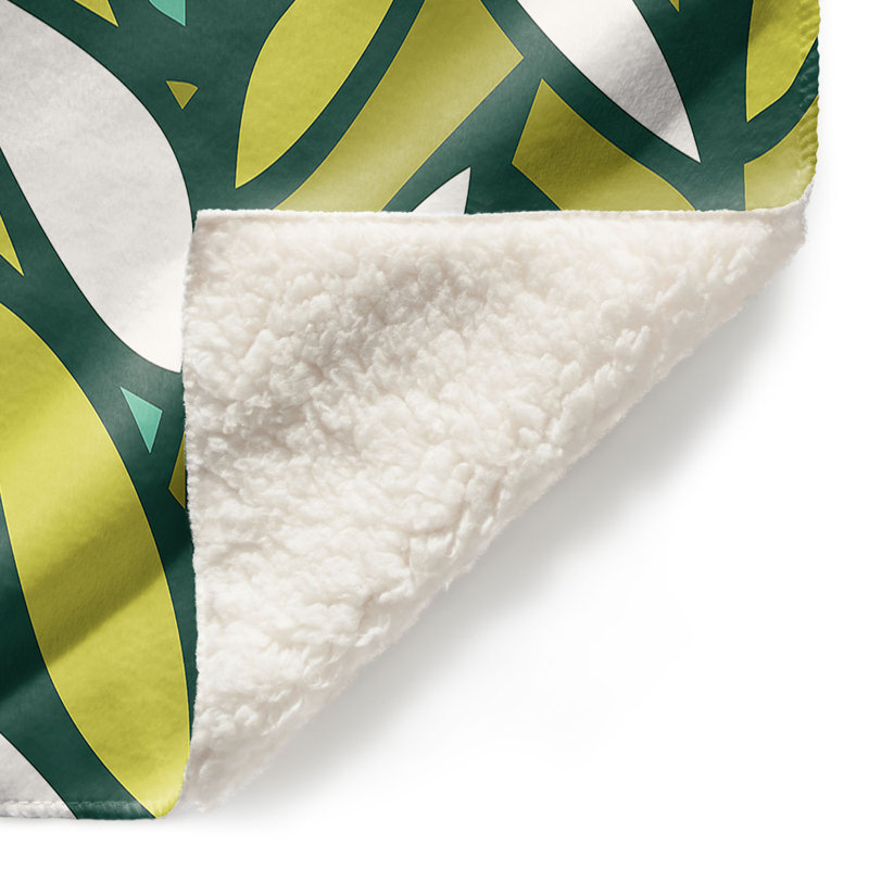 Couverture sherpa à feuilles douce, l 51 po x L 60 po
