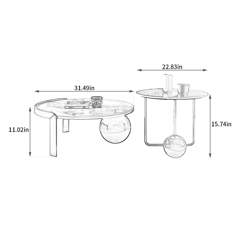 Table basse moderne et légère