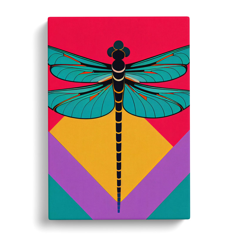 Art Deco Dragonfly - Wrapped Canvas, 50cm H x 35cm W x 3cm D