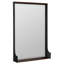 Meredith Black Metal & Dark Mahogany Wood Shelf Mirror