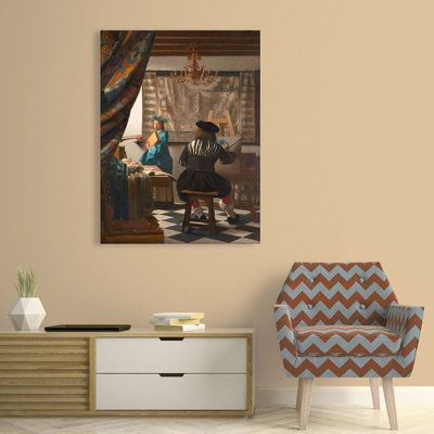The Art Of Painting (Detail) by Johannes Vermeer - Wrapped Canvas Painting