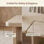 Ensemble de 2 tables basses modulables en travertin, ensemble de tables gigognes en forme de L, table d'angle séparable pour petits espaces et salon, beige crème