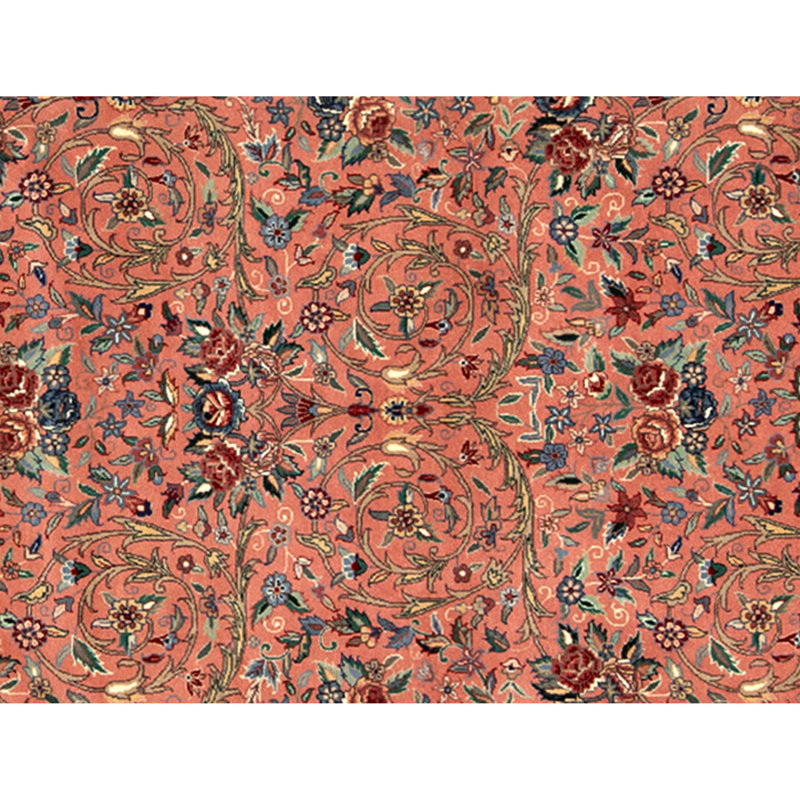 High-Quality Hand-Knotted Rose And Green Area Rug