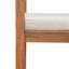 Tabouret d'extérieur en bois de teck avec coussin beige, ensemble de 2