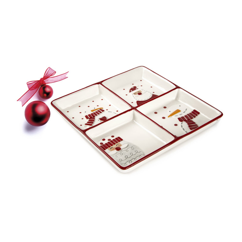 Excelsa Snowman Ceramic Servin Plate