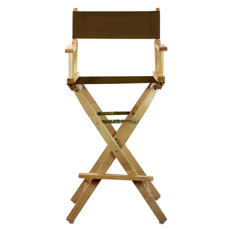30" Folding Director Chair with Canvas, Natural, Brown