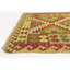 Tapis de zone en laine vert 3 pi 2 po x 6 pi 4 po one-of-kind à la main noué la Doorfield