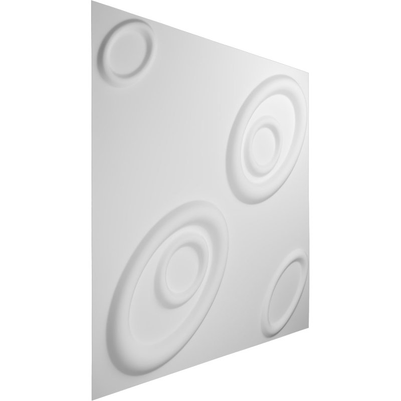 White Textured 3D PVC Decorative Wall Panels, 19.63" x 19.63", Set of 10