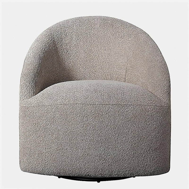 Upholstered 360 Degree Swivel Chair Cream See below, Cream Polyester Blend