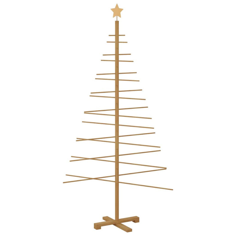 Wooden Christmas Tree with Stand Brown Bamboo, 5.91' H