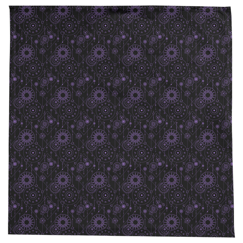 Leffel Astrology Pattern Tablecloth, Black/Purple